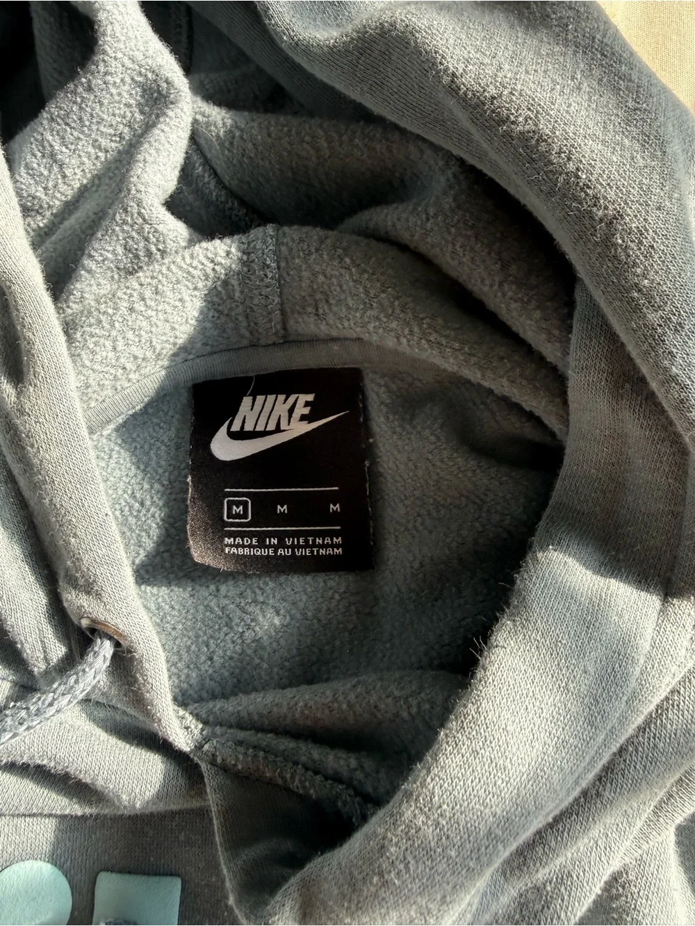 Nike Women’s Crewneck Hoodie in Dusty Teal with Light Blue Logo